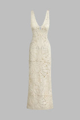 Crochet Hollow-Out Long Dress